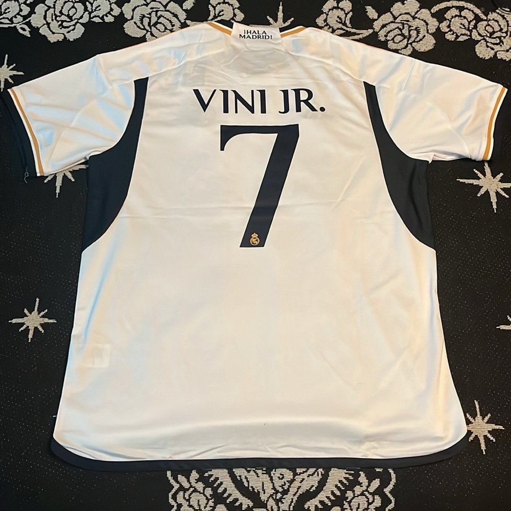 Vinícius Júnior Adidas Real Madrid 2023/2024 Men’s Soccer Home Jersey